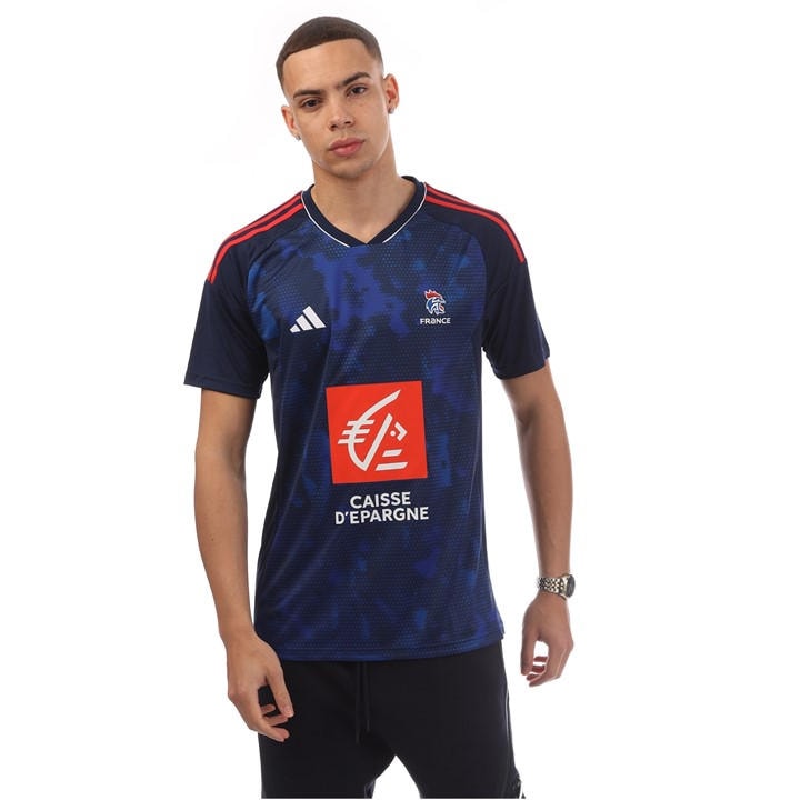 France  Men's   Licensed Short-Sleeve Performance T-Shirt, Football by adidas in Size 2XL, Sports Direct