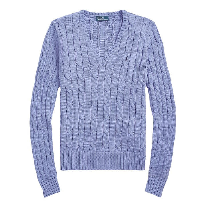 Polo Ralph Lauren Women's Blue Kimberly Cable Knit Jumper Size 12