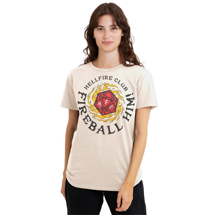 Stranger Things Women's Beige Hellfire Club Fireball Him in Size M, Sports Direct