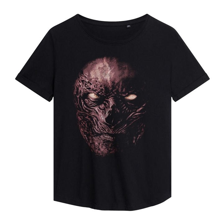 Stranger Things Women's Black Vecna Oversized Face Fashion T-Shi, Sports Direct