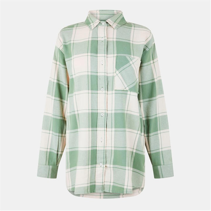 Jack Wills Women's Green Jw Flannel Long-Sleeve Patterned Shirt in Size 10, Sports Direct