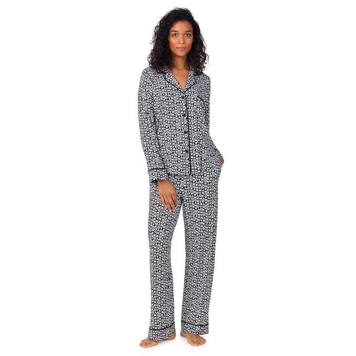 Dkny Women's Black Print Long Sleeve Pyjama Set in Size 12, Sports Direct