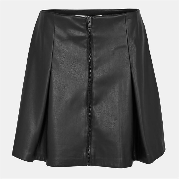 Dkny Women's Black High-Shine Mini Skirt in Size 14, Sports Direct