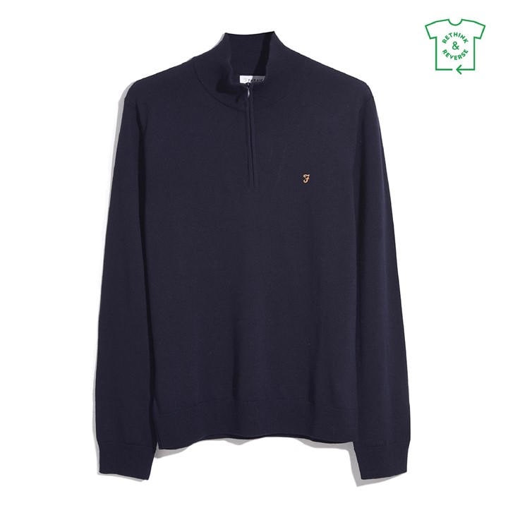 Farah Men's Blue Crew Neck Jumper in Size XL, Sports Direct