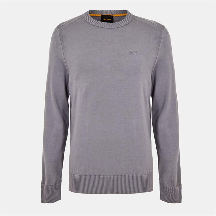 Boss Men's Grey Avac C Orange Crew Neck Jumper in Size XL, Sports Direct