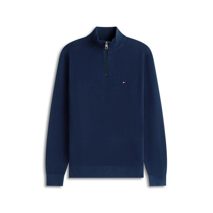 Tommy Hilfiger Men's Blue Tommy Struct 1/2Knt Sn61