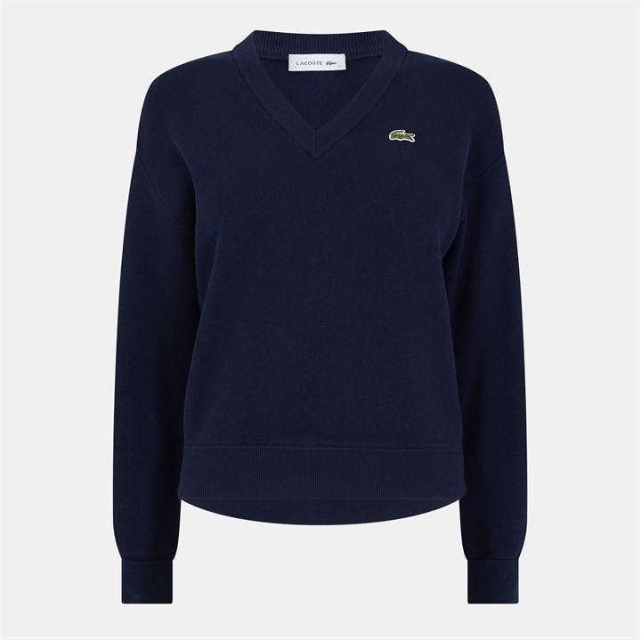 Lacoste Women's Blue V-Neck Knitted Sweater Vest in Size 8, Sports Direct