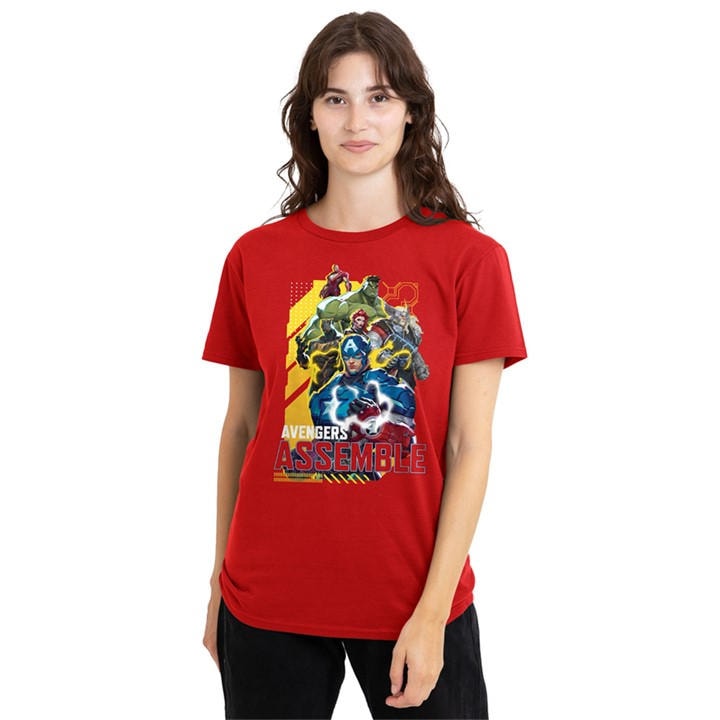 Marvel Women's Red Rivals Avengers Assemble Group T-Shirt, Sports Direct