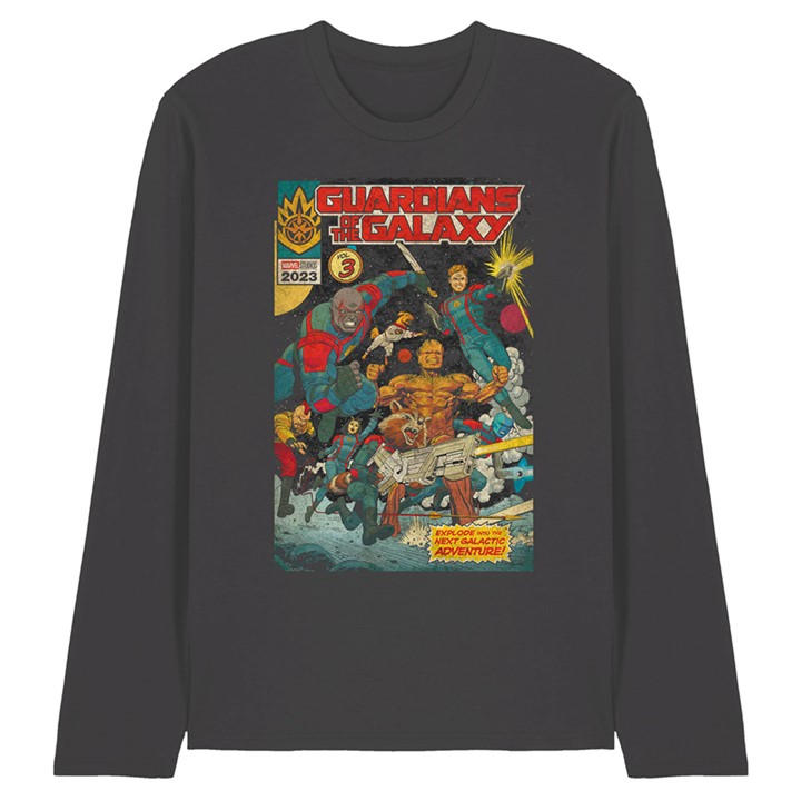 GALAXY  Men's  Gotg3 Guardians Vol 3 Long Sleeve T-Shirt, Football by Marvel in Size M, Sports Direct