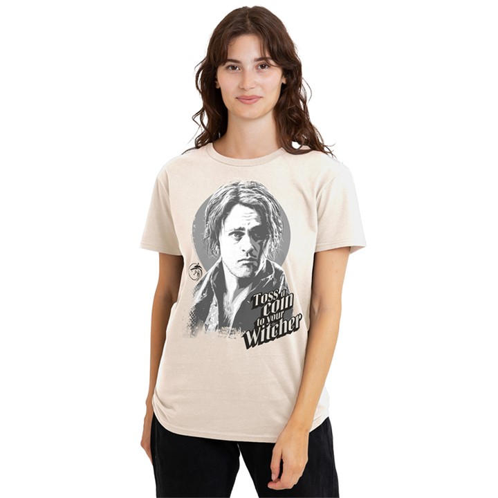 The Witcher Women's Beige - Jaskier Toss A Coin T-Shirt Natural, Sports Direct