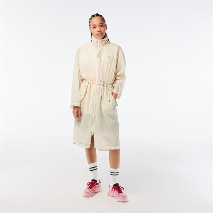 Lacoste Women's Cream Trench Coat in Size 6, Sports Direct