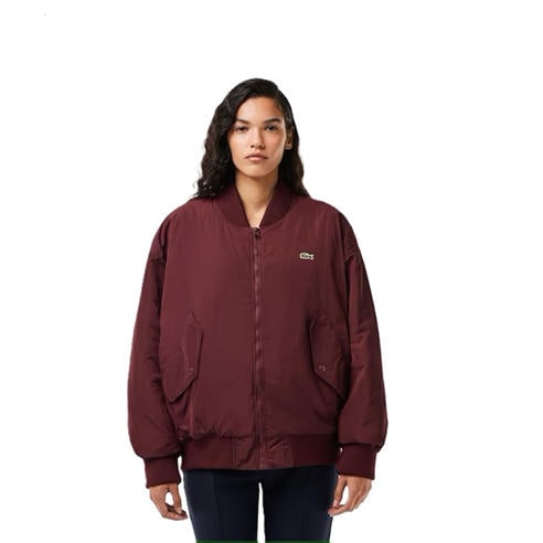 Lacoste - Women's  Oversized Ribbed Bomber Jacket