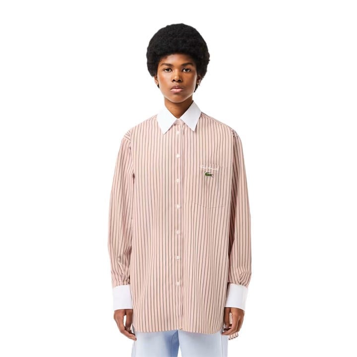 Lacoste Women's Pink Long-Sleeve Patterned Shirt in Size 8, Sports Direct