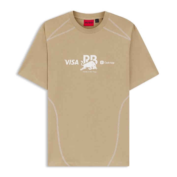 Hugo Men' Beige Vcarb Tee_01-Rb in Size S, Sports Direct