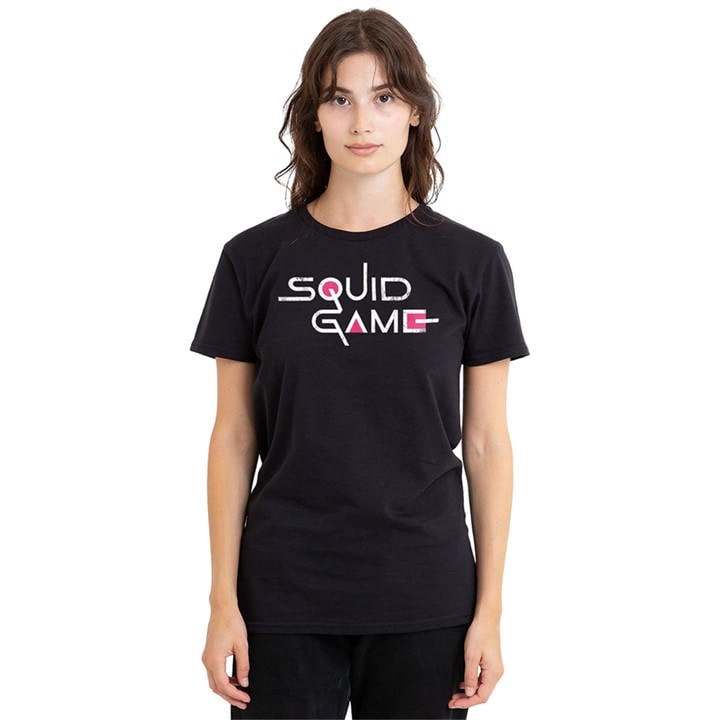 Squid Game Women' Black Logo T Shirt in Size S, Sports Direct