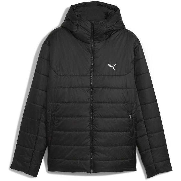 Puma Men' Black Essentials Insulated Warmcell Water Repellent Hooded Padded Puffer Jacket in Size S, Sports Direct