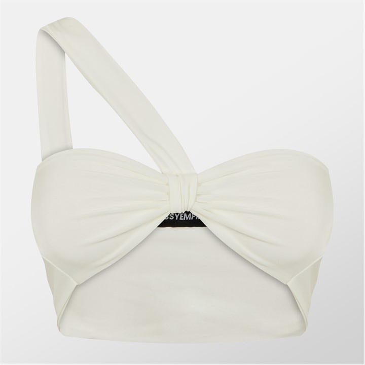 Missy Empire Women's White Slinky One Shoulder Crop Top in Size 12, Sports Direct
