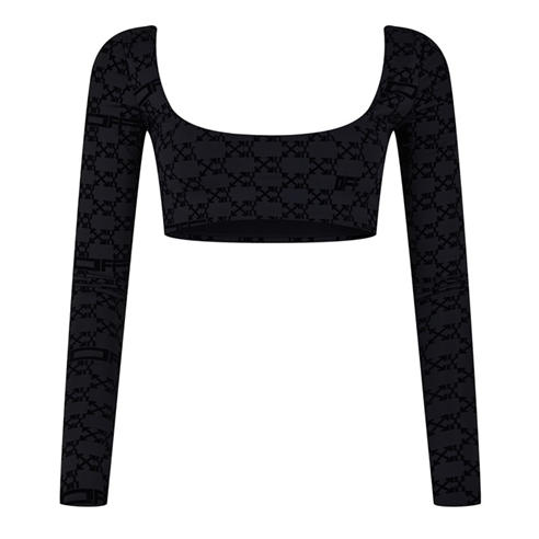 OFF WHITE - Women's Monogram Long Sleeve Cropped Crop Top