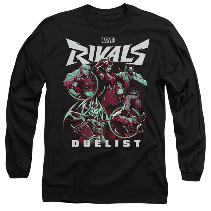 Marvel Men's Black Rivals Duelist Trend Long Sleeve T-Shirt in Size M, Sports Direct