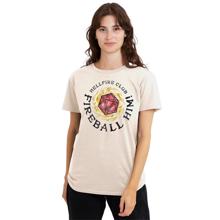 Stranger Things Women's Beige Hellfire Club Fireball Him in Size L, Sports Direct