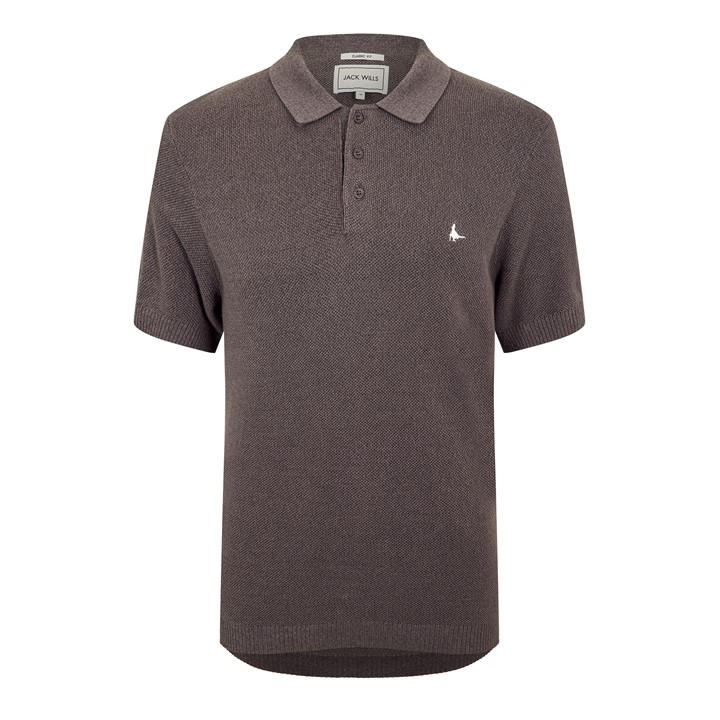 Jack Wills Men's Grey Knitted Short Sleeve Polo Shirt in Size 2XL, Sports Direct
