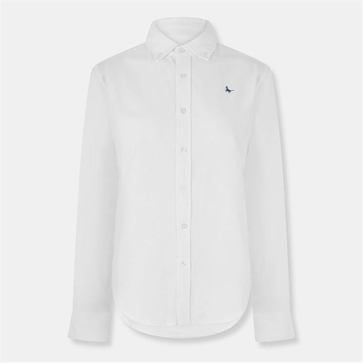 Jack Wills Women's White Classic Twill Long Sleeve Plain Shirt in Size 16, Sports Direct