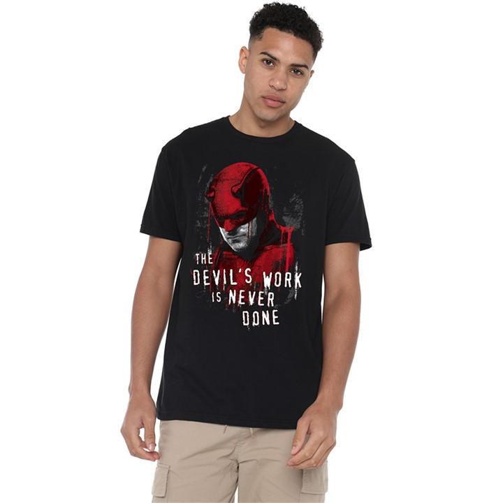 Marvel Men's Black Daredevil Born Again The Devil’s Work Is Never Don in Size XL, Sports Direct