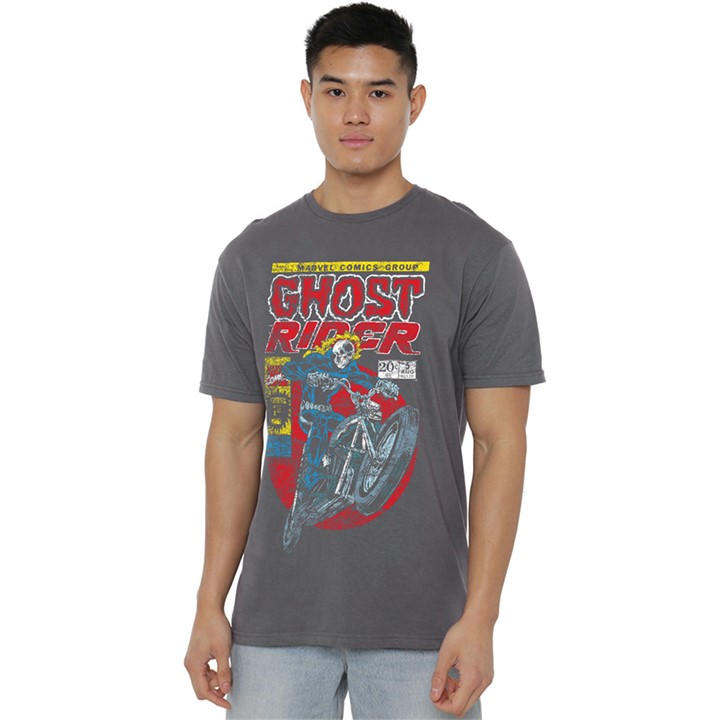 Marvel Men's Grey Ghost Rider T-Shirt in Size M, Sports Direct