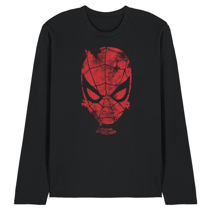 Marvel Men's Black Webhead Long Sleeve T-Shirt in Size M, Sports Direct