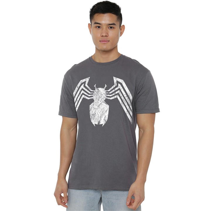 Marvel Men's Grey Venom Emblem T-Shirt in Size M, Sports Direct