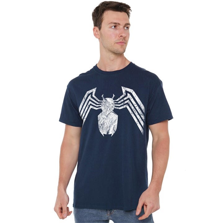 Marvel Men's Blue Venom Emblem T-Shirt in Size 2XL, Sports Direct