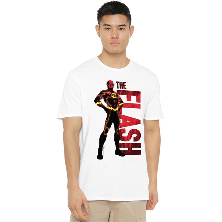 Dc Comics Men's White The Flash Silhouette T-Shirt in Size 5XL, Sports Direct