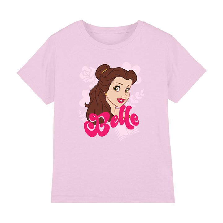 Disney Boys Pink Princess Belle Face Girls T-Shirt Light in Size 7 - 8 Years, Sports Direct