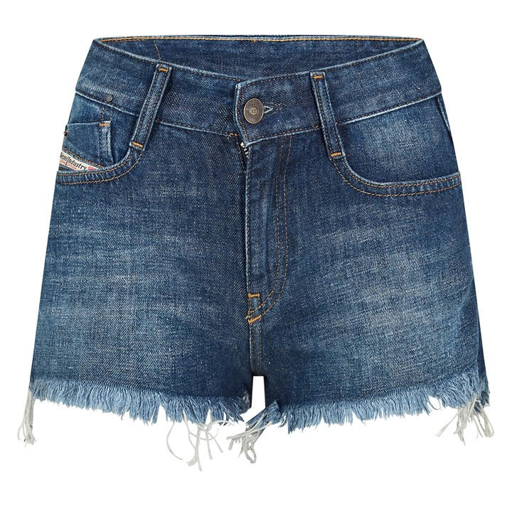 Diesel Women's Blue Denim Shorts in Size 8, Sports Direct