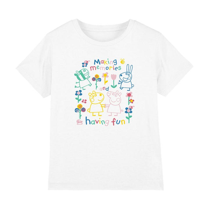 Peppa Pig Boys White Fun Friends Outline T-Shirt, Sports Direct