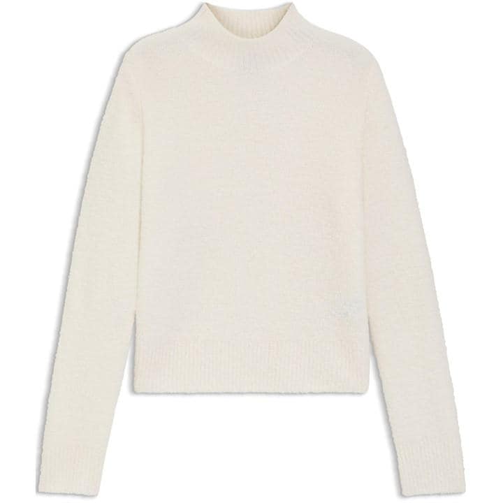 Boss Women's White Knitted Cashmere Blend Sweater in Size 16, Sports Direct