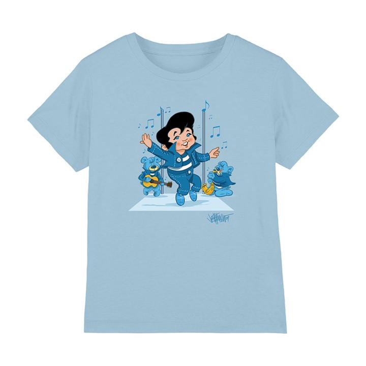 Elvis Presley Boys Blue Jailhouse Rocker Kids T-Shirt Light, Sports Direct