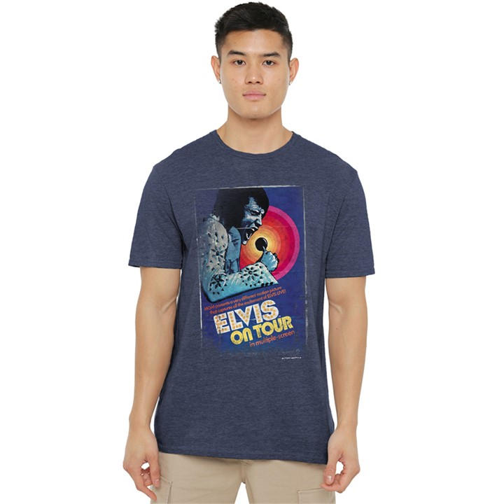 Elvis Presley Men's Blue On Tour Poster T-Shirt Navy in Size 3XL, Sports Direct