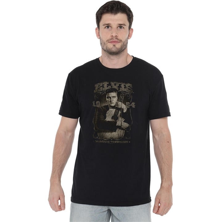 Elvis Presley Men's Black 1954 T-Shirt in Size 2XL, Sports Direct