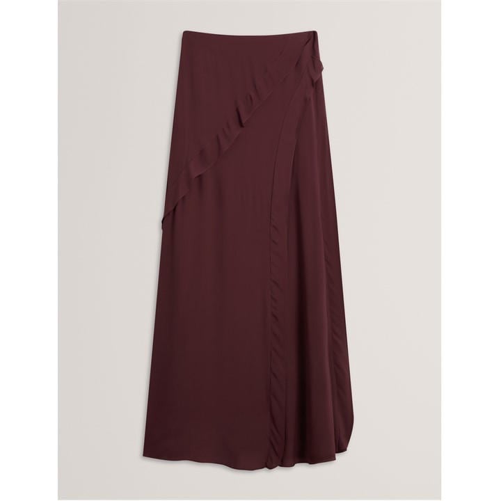 Ted Baker Women's Red Frill Maxi Skirt in Size 12, Sports Direct