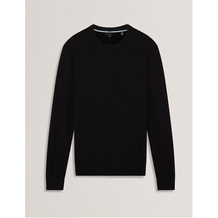 Ted Baker Men's Black Merino Blend Crew Neck Jumper in Size 2XL, Sports Direct