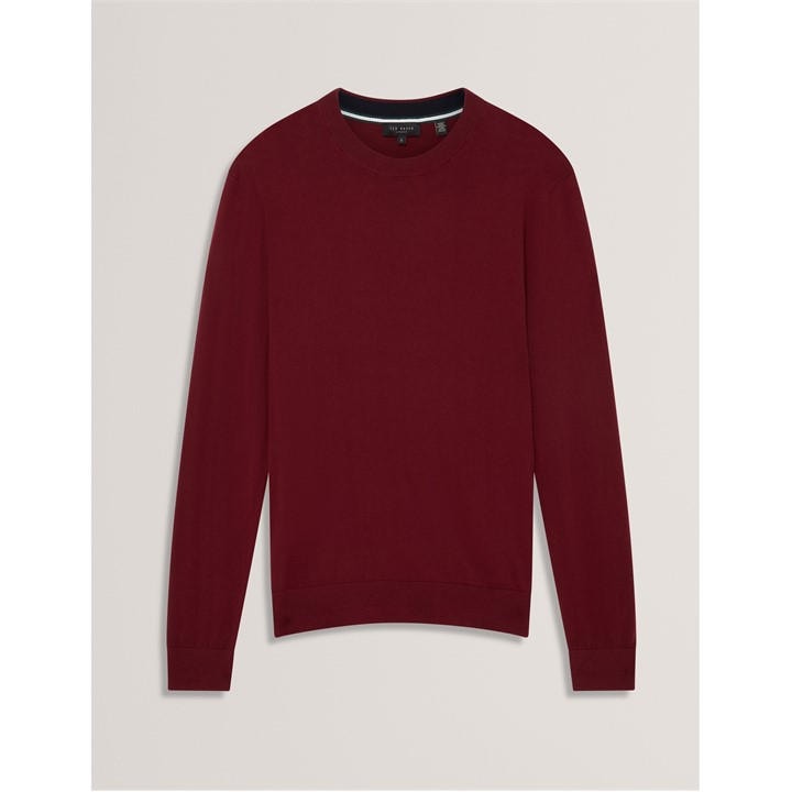 Ted Baker Men's Red Merino Blend Crew Neck Jumper in Size L, Sports Direct