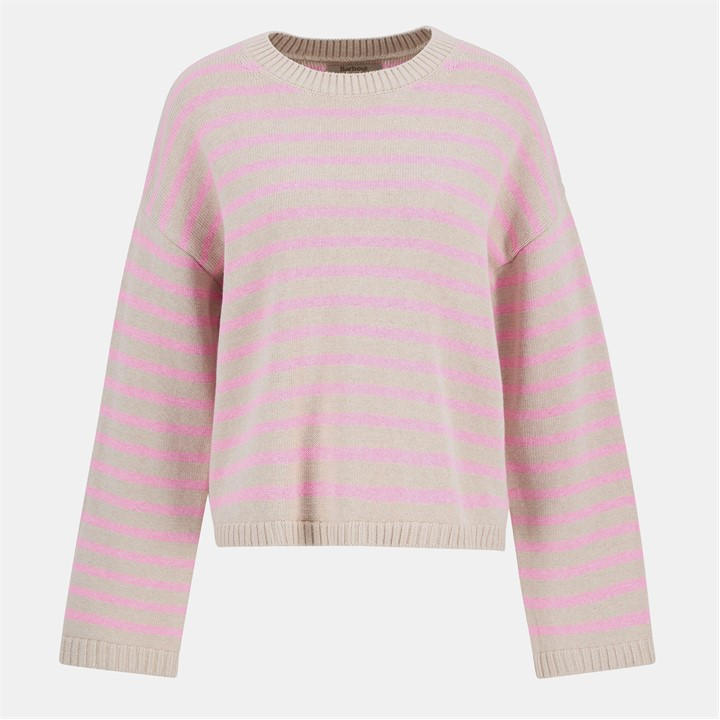 Barbour Women's Beige Rosie Striped Jumper in Size 10, Sports Direct
