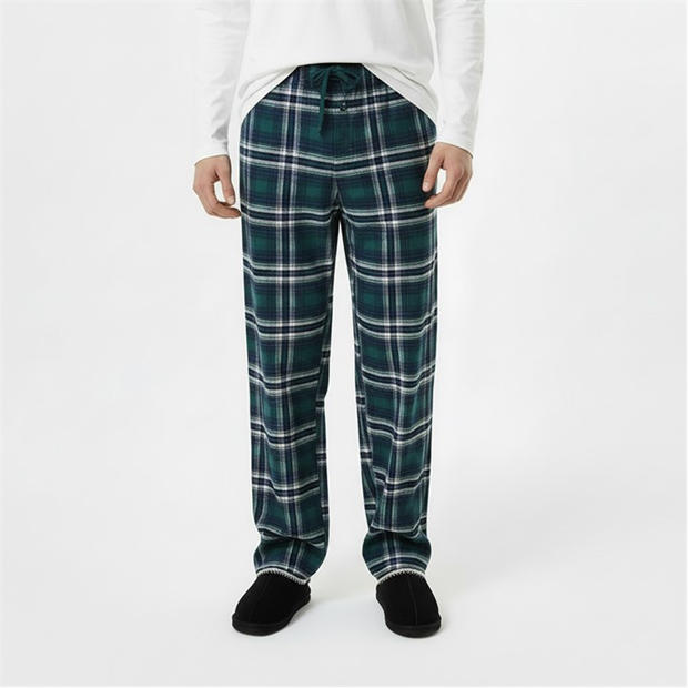 Tmavá borovice - Jack Wills - Men's JW Flannel Check Pyjama Trousers