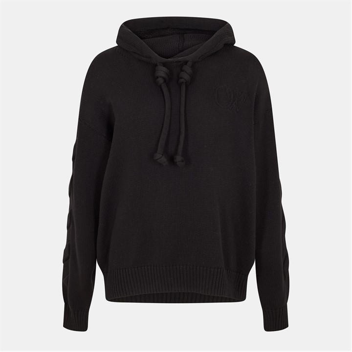 Off White Men's Black - Graphic Knitted Hoodie in Size L, Sports Direct