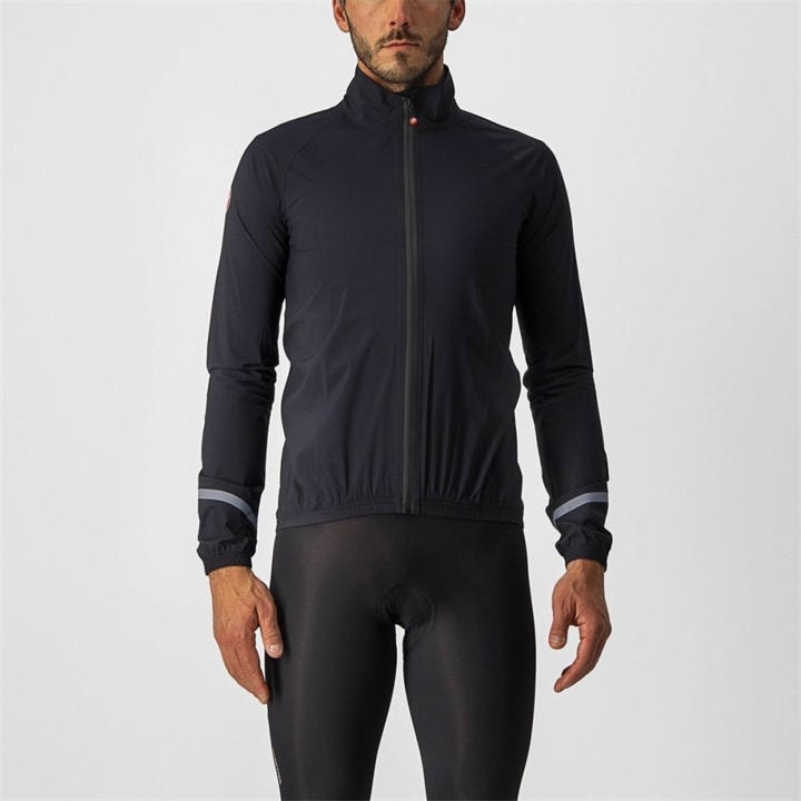 Castelli Men' Black Emergency 2 Waterproof Long Sleeve Performance Cycling Jacket in Size S, Sports Direct