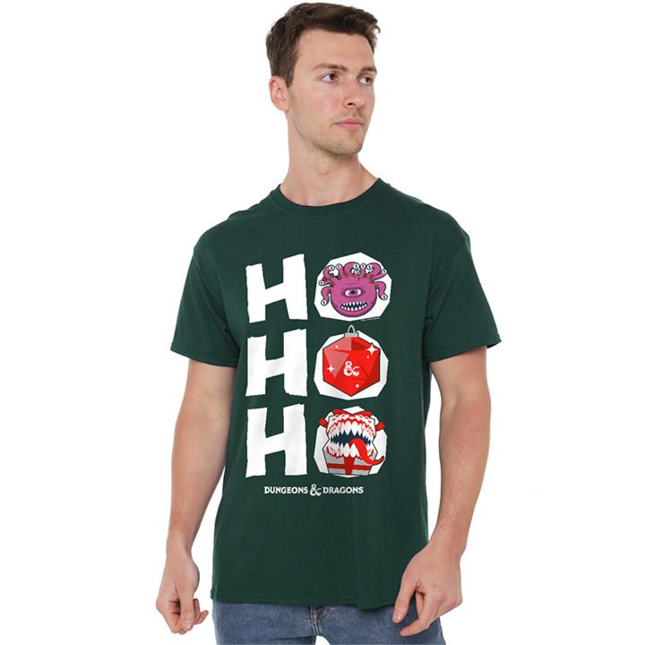 Hasbro Men's Green Dungeons & Dragons Christmas Ho Ho Ho T Shirt in Size M, Sports Direct
