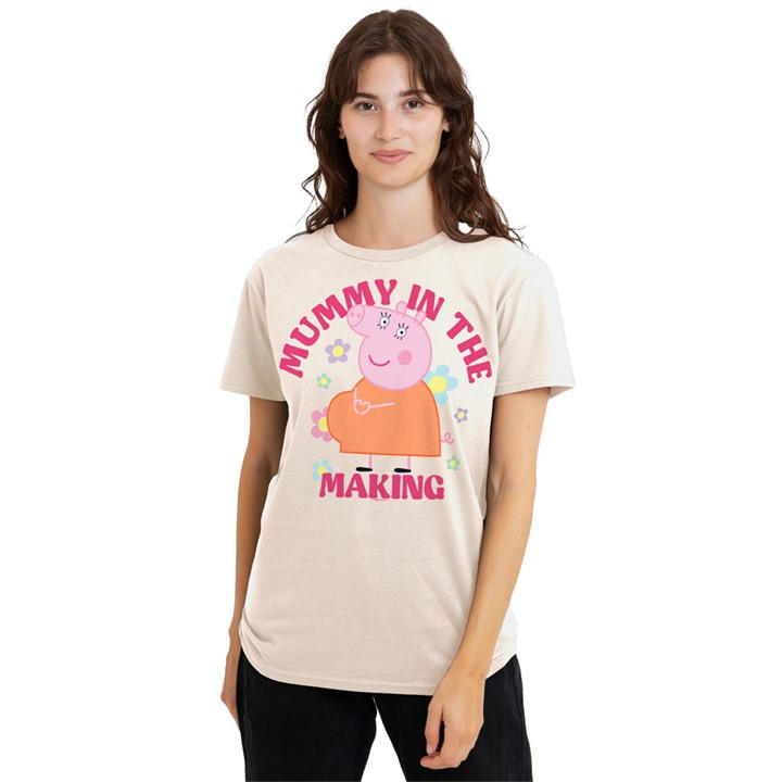 Hasbro Women's Beige Peppa Pig Mummy In The Making T-Shirt Natural in Size XL, Sports Direct