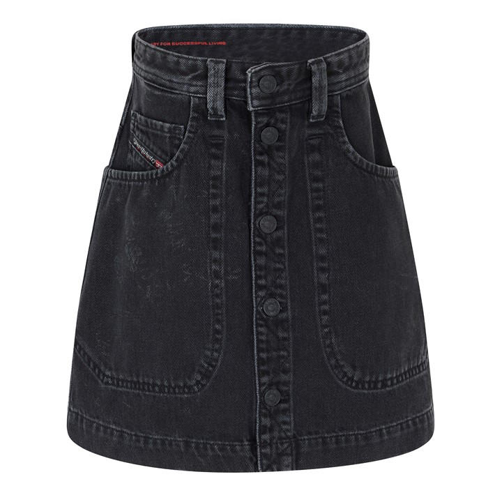 Diesel Women's Black Denim Skirt in Size 6, Sports Direct