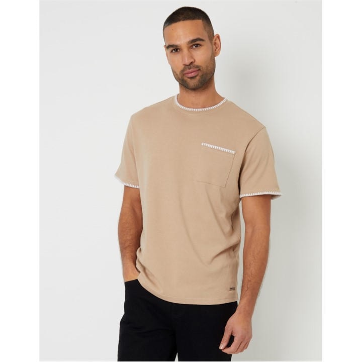 Threadbare Men's Neutral Perth Knitted Top in Size M, Sports Direct